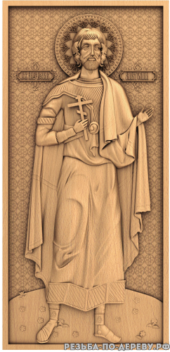 Резная икона Святой Анатолий из дерева